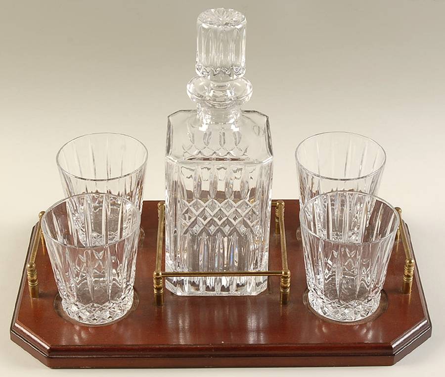 WWC4 (7 Piece) Decanter Set & Wood Tray by Wedgwood-1