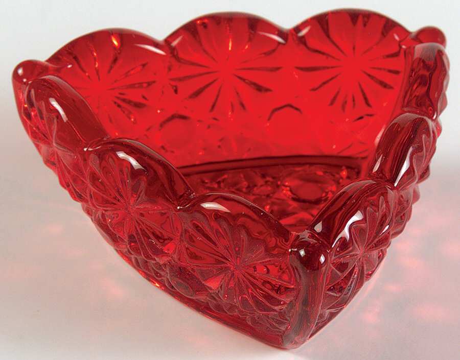 Daisy and Button Ruby Table Salt Dip by L G Wright Glass-1