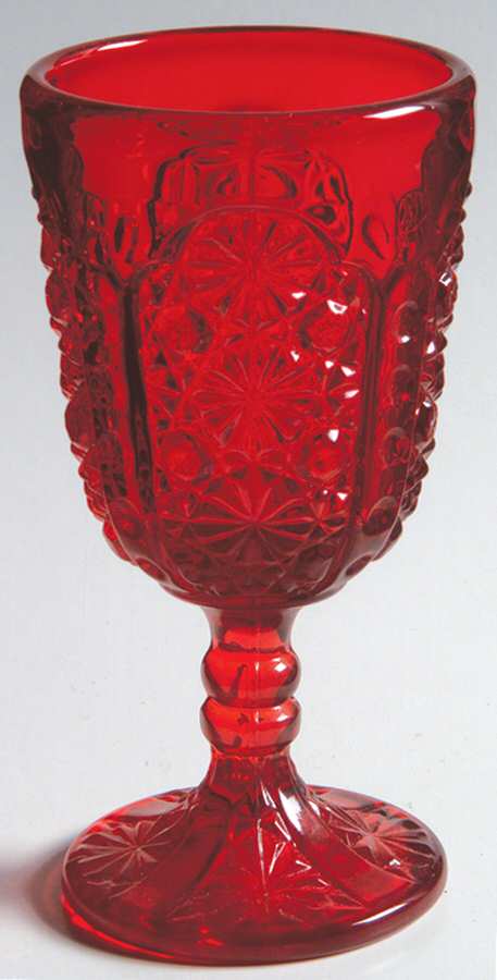 Daisy and Button Ruby Wine Glass by L G Wright Glass-1