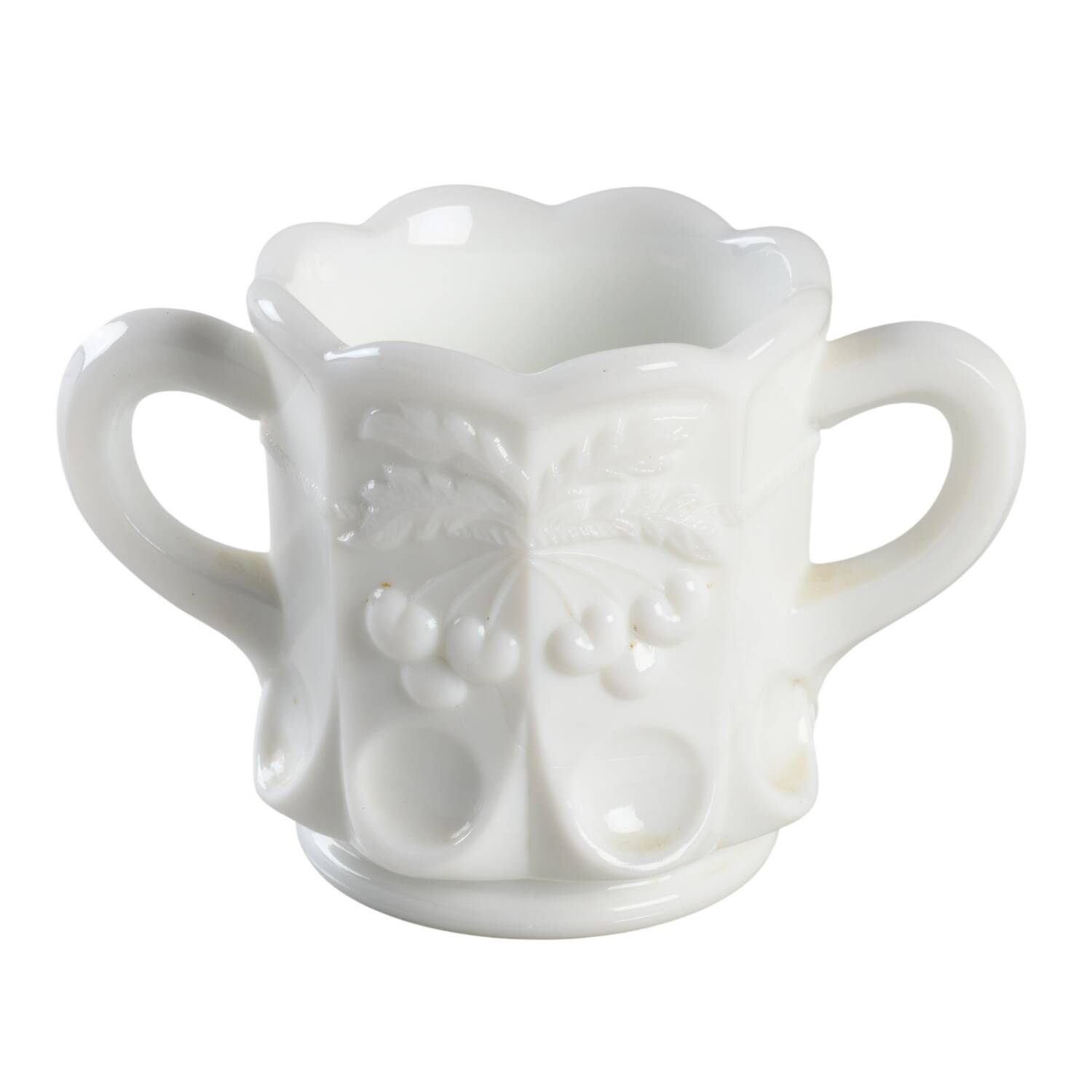 Cherry Milk Glass Open Sugar by Westmoreland-1