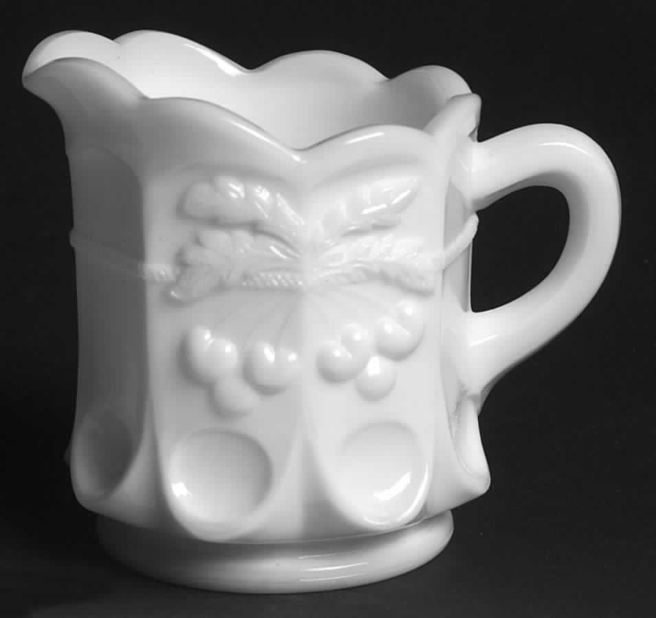 Cherry Milk Glass Creamer by Westmoreland-1