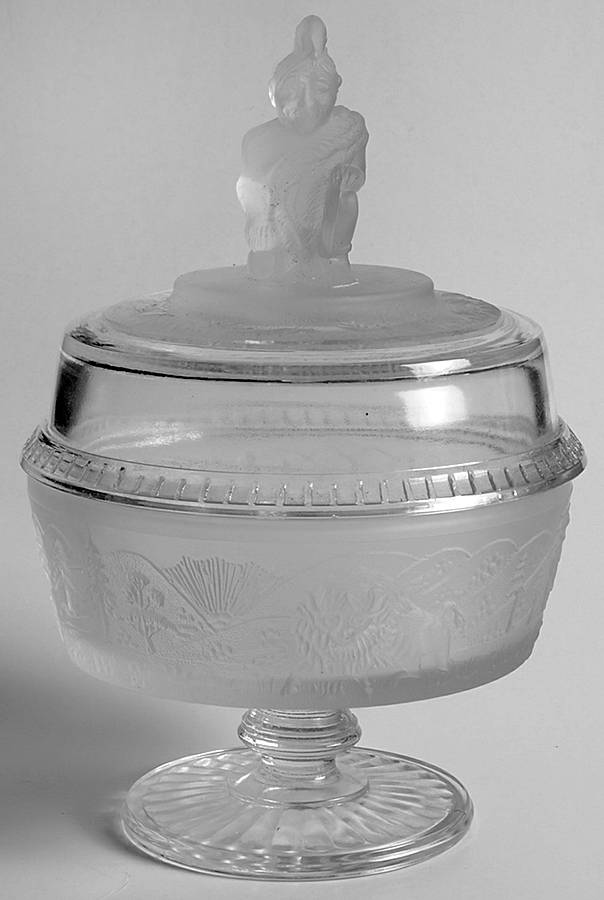 Westward Ho 5" Compote & Lid by L G Wright Glass-1