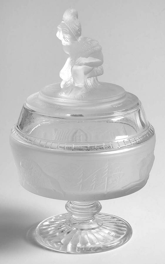 Westward Ho Small Compote & Lid by L G Wright Glass-1