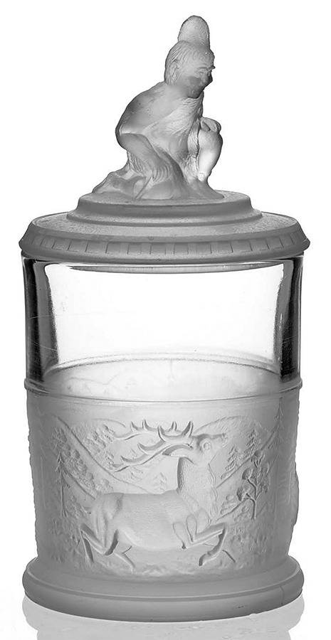 Westward Ho Jar & Lid by L G Wright Glass-1