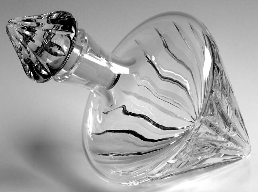 Omega Tilted Decanter & Stopper by Waterford Crystal-1