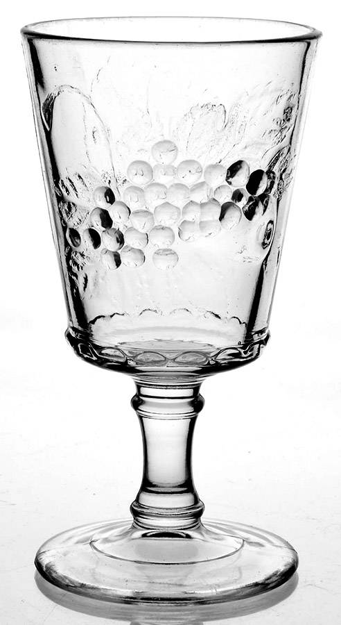 Strawberry and Current Clear Water Goblet by L G Wright Glass-1