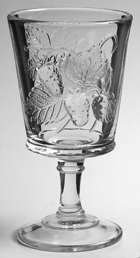 Strawberry and Current Clear Water Goblet by L G Wright Glass-1