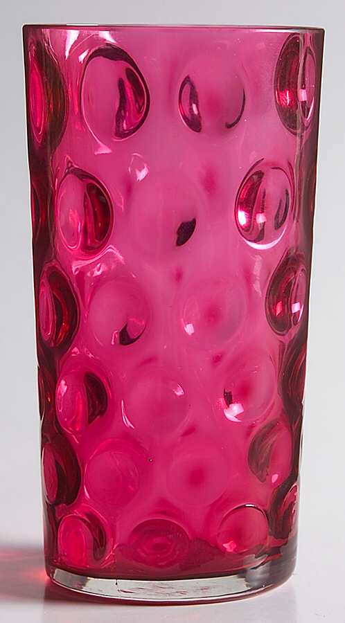 Thumbprint Cranberry Flat Iced Tea by L G Wright Glass-1