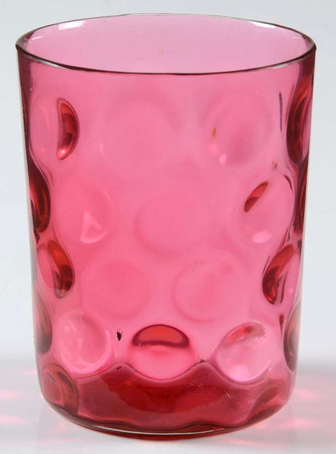 Thumbprint Cranberry 8 Oz Flat Tumbler by L G Wright Glass-1