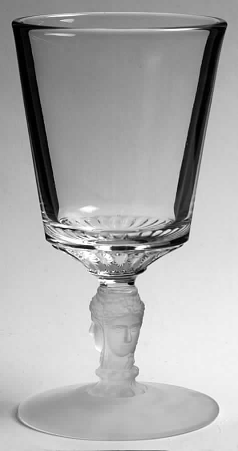 Three Faces Water Goblet by L G Wright Glass-1
