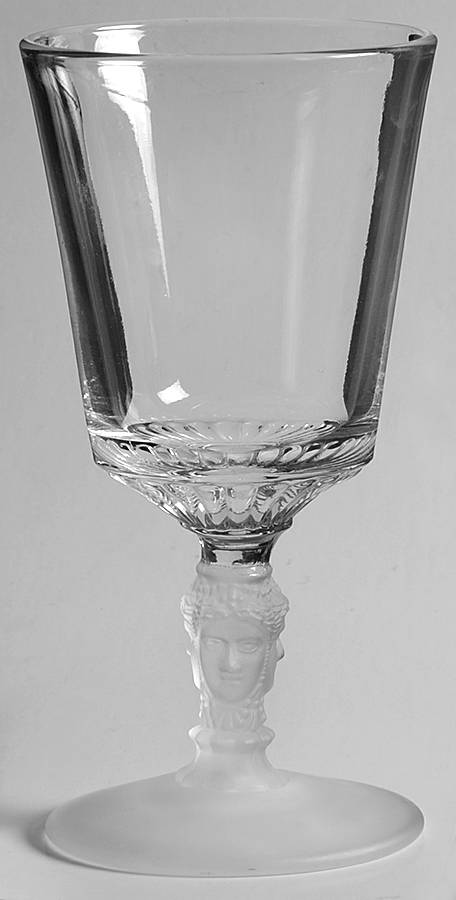Three Faces Water Goblet by L G Wright Glass-1