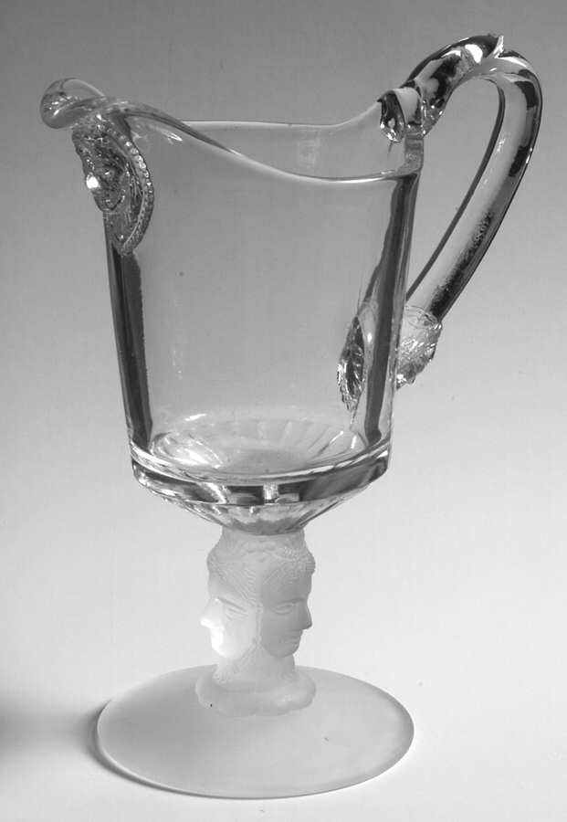 Three Faces Footed Creamer by L G Wright Glass-1