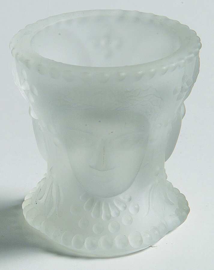 Three Faces Individual Salt Dip by L G Wright Glass-1