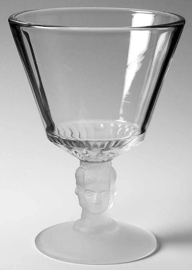 Three Faces Footed Open Sugar by L G Wright Glass-1