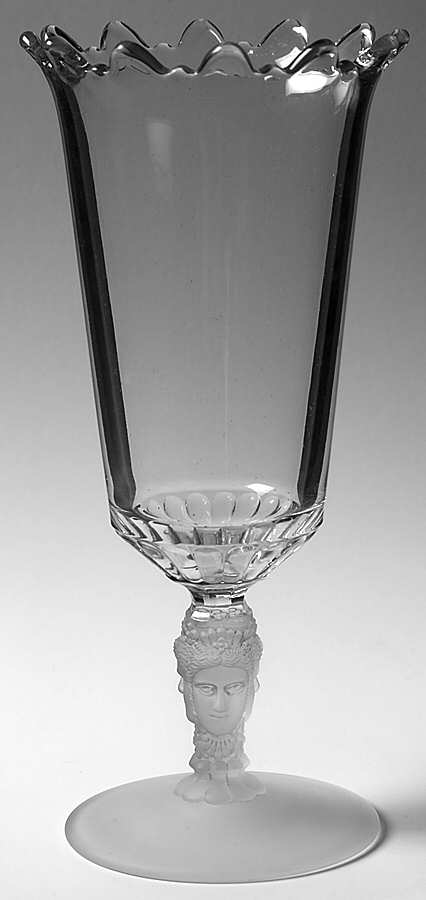 Three Faces Celery Vase by L G Wright Glass-1