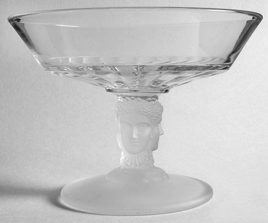 Three Faces 8" Compote No Lid by L G Wright Glass-1