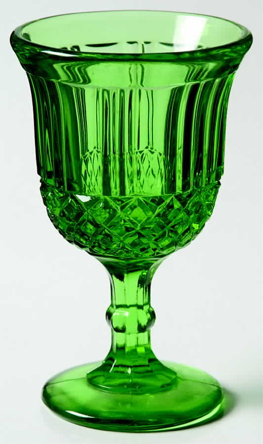 Sawtooth Green Wine Glass by L G Wright Glass-1