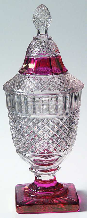 Waterford Ruby Bowl Candy Jar & Lid by Westmoreland-1