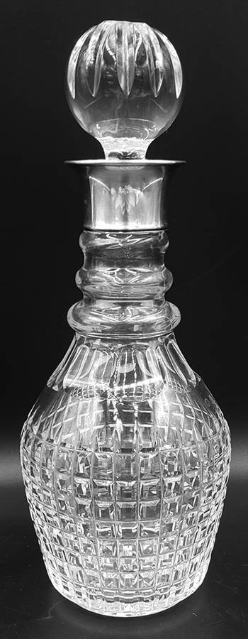 WAT2 Sterling Collar Decanter with Stopper by Waterford Crystal-1
