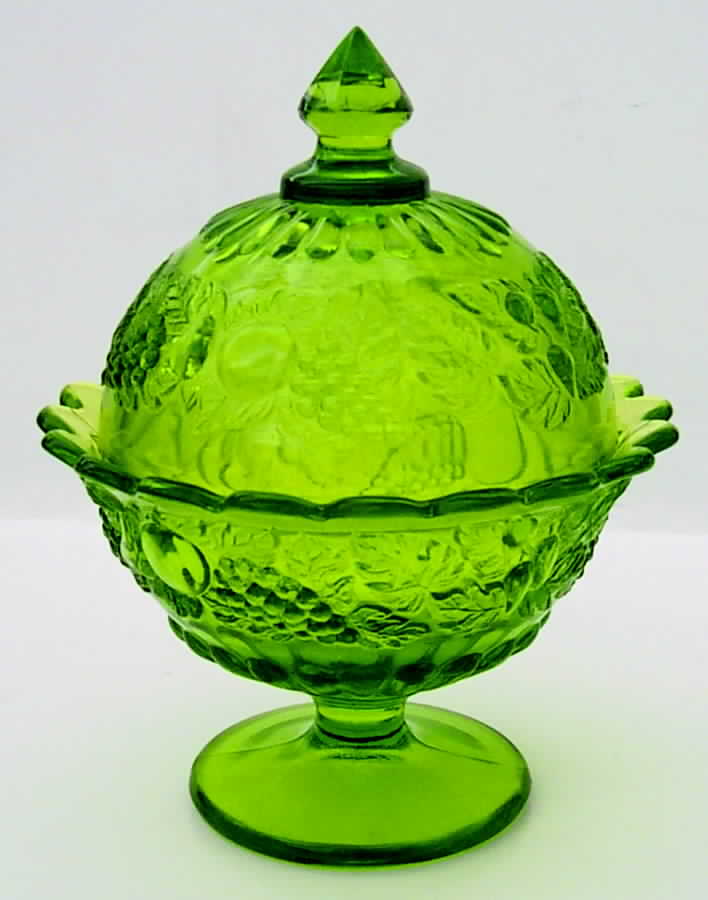 Della Robbia Green Candy Dish & Lid by Westmoreland-1