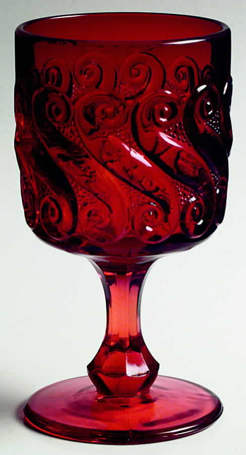 S Ruby Water Goblet by L G Wright Glass-1