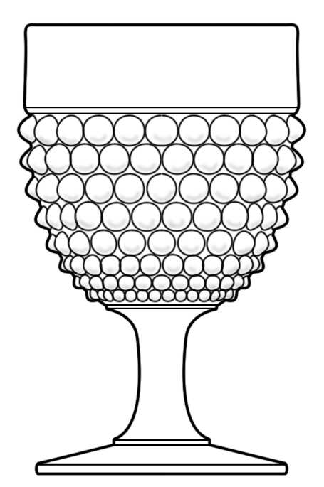 Hobnail Clear Water Goblet by L G Wright Glass-1