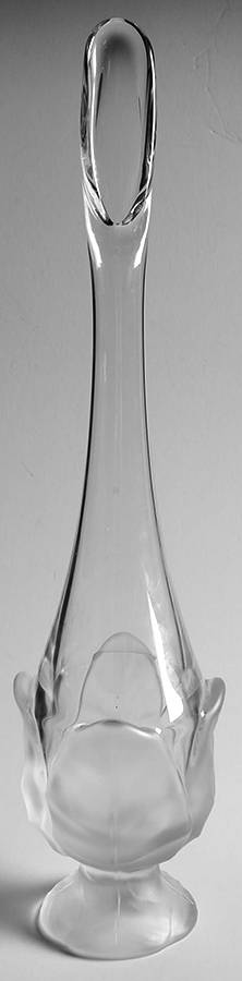 Cabbage Leaf 13" Swung Bud Vase by L G Wright Glass-1