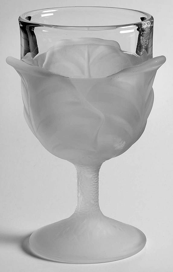 Cabbage Leaf Water Goblet by L G Wright Glass-1
