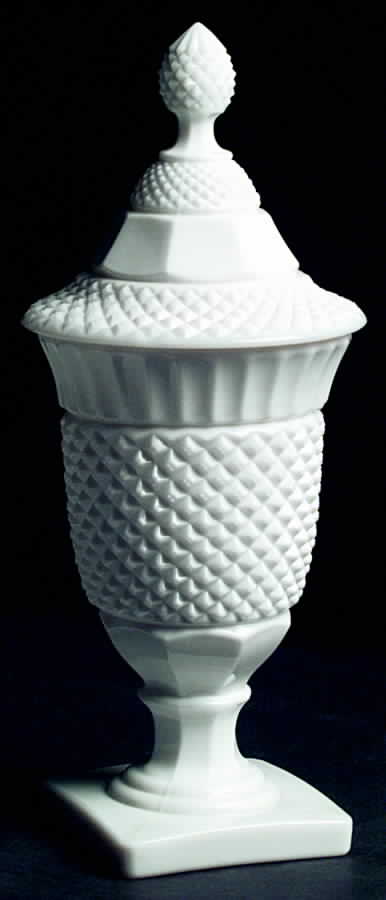 Waterford Milk Glass Large Candy Jar & Lid by Westmoreland-1