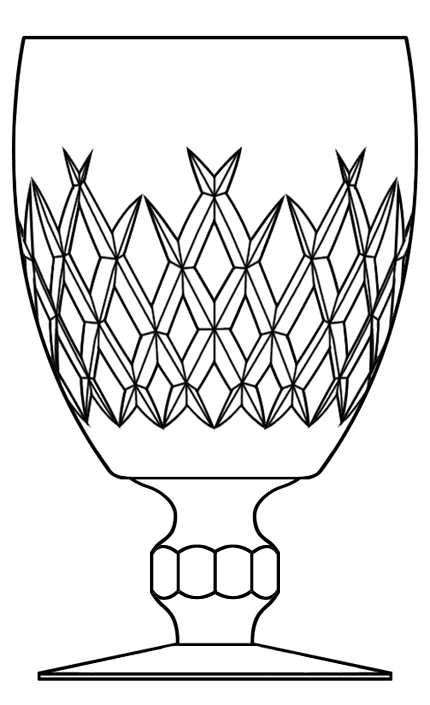 Boyne (Non Cut Foot) Water Goblet by Waterford Crystal-1
