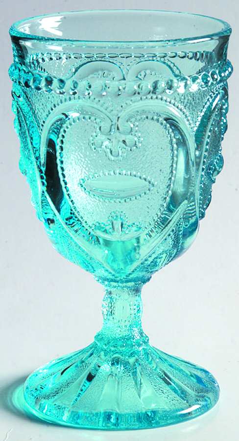Sweetheart Blue Water Goblet by L G Wright Glass-1