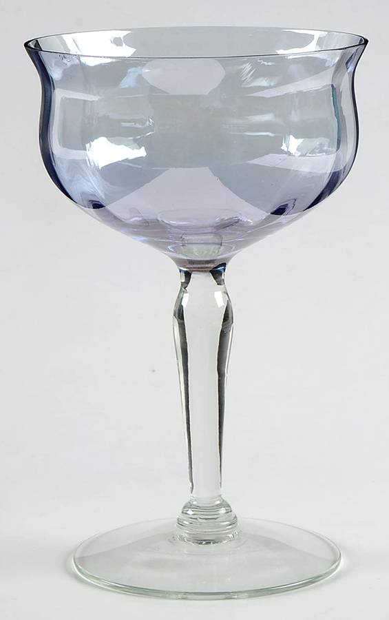 Blue Lustre (Stem #40) Champagne/Tall Sherbet by West Virginia Glass Specialty-1