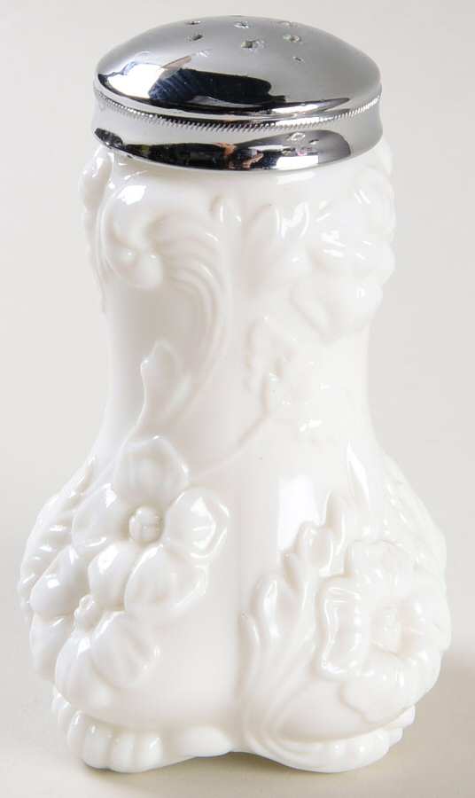 Blooming Flower Milk Glass Shaker with Metal Lid by Westmoreland-1