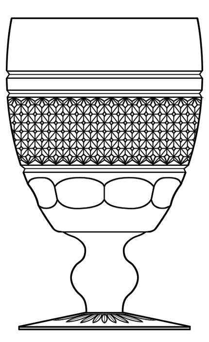 Cashel (Cut Base) Water Goblet by Waterford Crystal-1