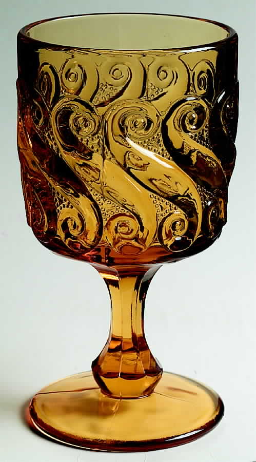 S Amber Water Goblet by L G Wright Glass-1