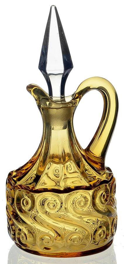 S Amber Cruet & Stopper by L G Wright Glass-1