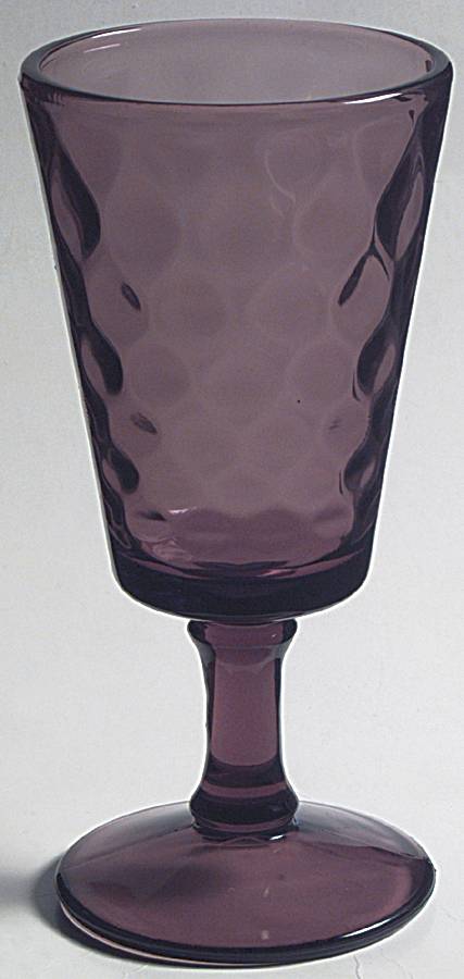 Diamond Quilted Amethyst Water Goblet by L G Wright Glass-1
