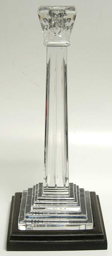 America's Heritage Collection 11" George Washington Candlestick w/Wood Base by Waterford Crystal-1
