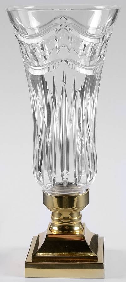 Pompeii Collection Hurricane Lamp & Brass Base by Waterford Crystal-1