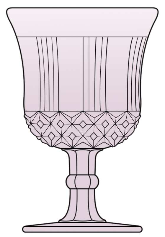 Sawtooth Pink (Frosted) Water Goblet by L G Wright Glass-1
