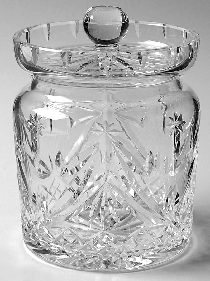 Happy Holidays Biscuit Barrel & Lid by Waterford Crystal-1