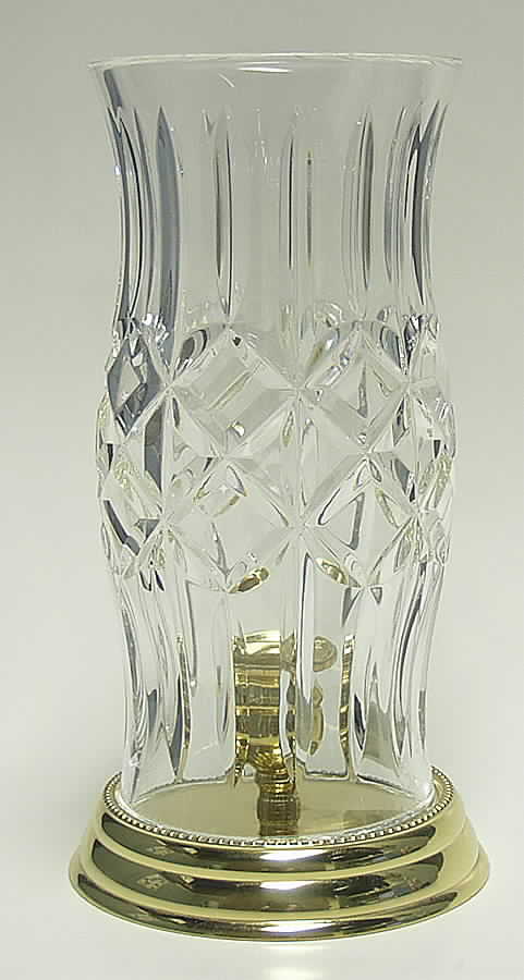 Crystal and Brass Collection Prescott Brass Base Hurricane Lamp by Waterford Crystal-1