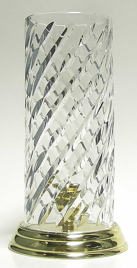 Crystal and Brass Collection Wyndham Brass Base Hurricane Lamp by Waterford Crystal-1