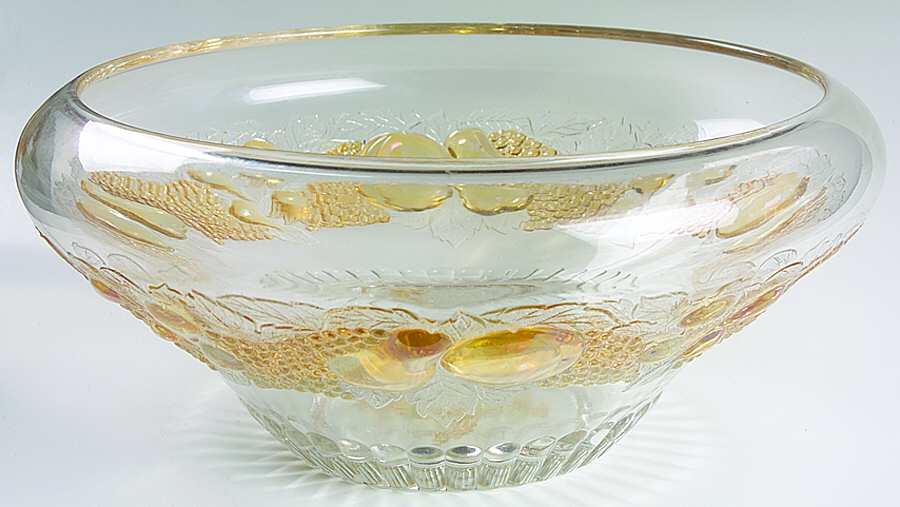 Della Robbia Amber Flash Punch Bowl by Westmoreland-1