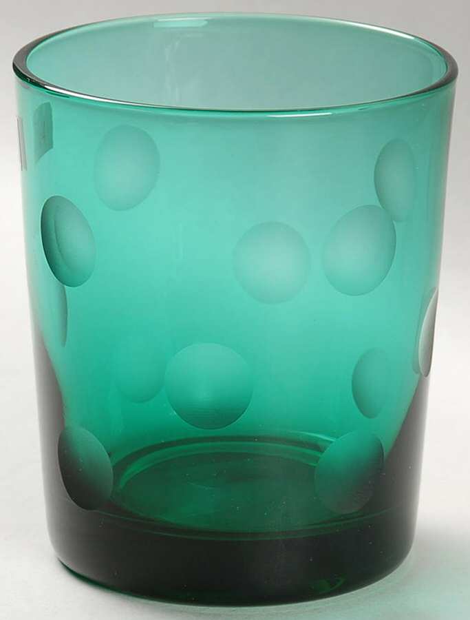 Polka Dot Emerald Green Double Old Fashioned by Waterford Crystal-1