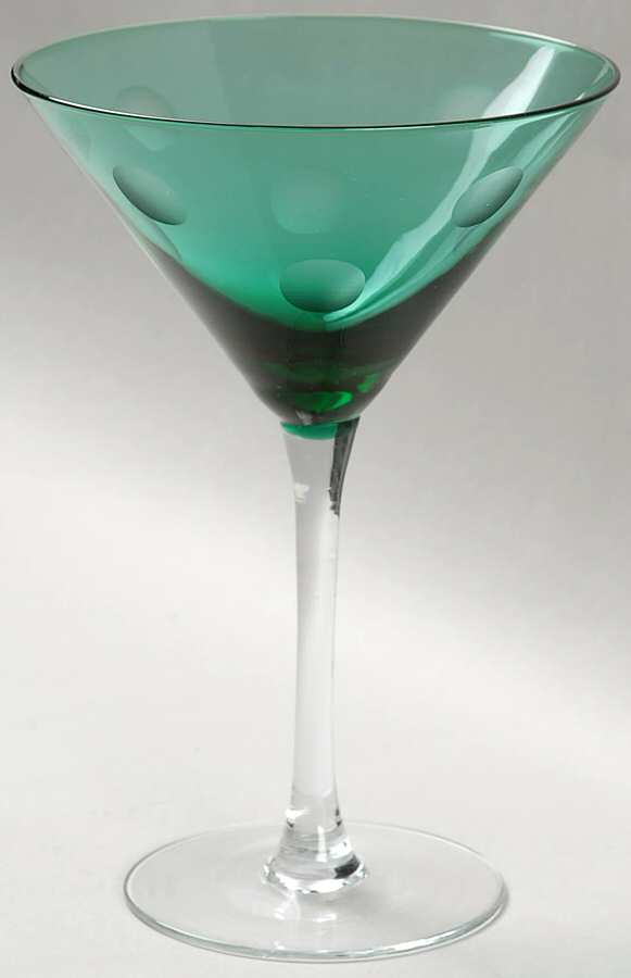 Polka Dot Emerald Green Martini by Waterford Crystal-1