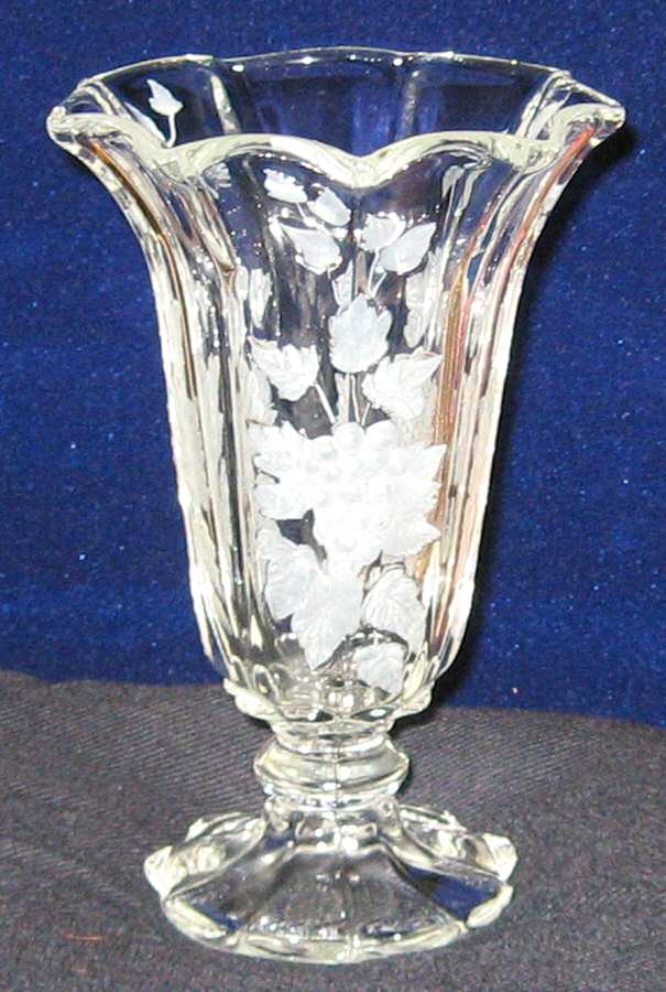 Paneled Grape Clear (Frosted) 5" Belled Belled Vase by Westmoreland-1