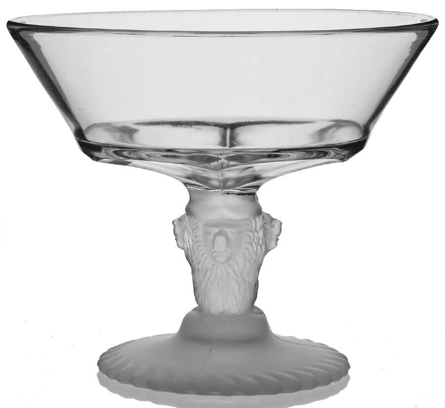 Lion 11" Compote No Lid by L G Wright Glass-1