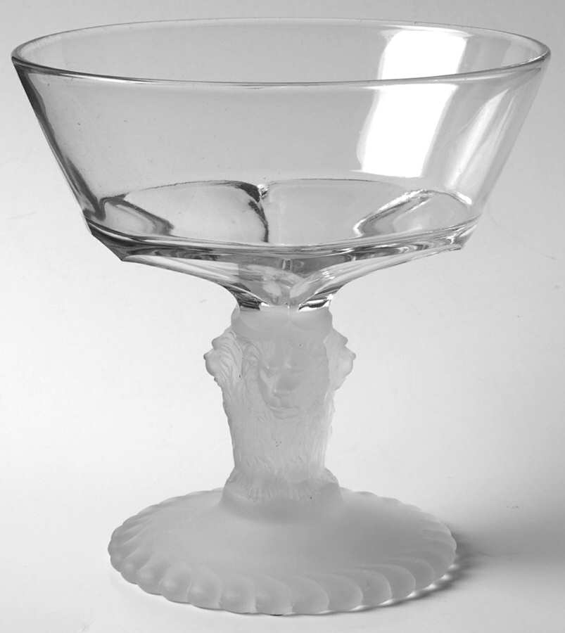 Lion Round Compote (Height X Width) by L G Wright Glass-1