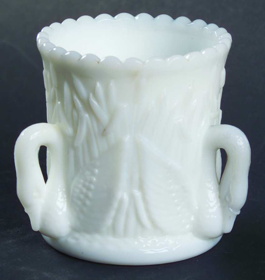 Swan Milk Glass Toothpick Holder by Westmoreland-1
